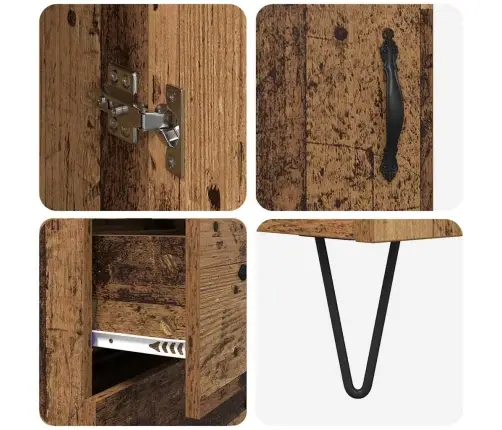 Augstais Skapītis Ar Atvilktni Vecs Koks 69,5 X 34 X 180 Cm Vidaxl