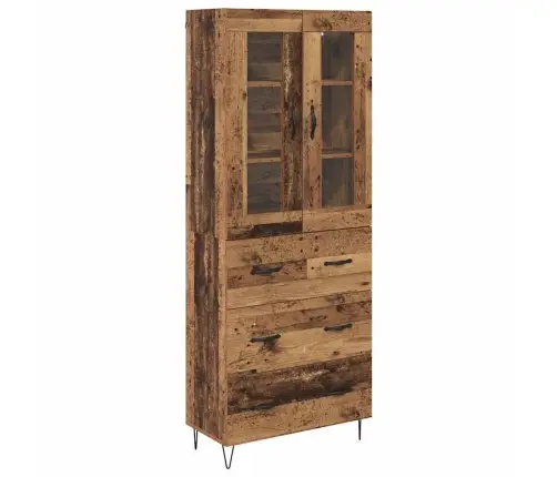 Augstais Skapītis Ar Atvilktni Vecs Koks 69,5 X 34 X 180 Cm Vidaxl