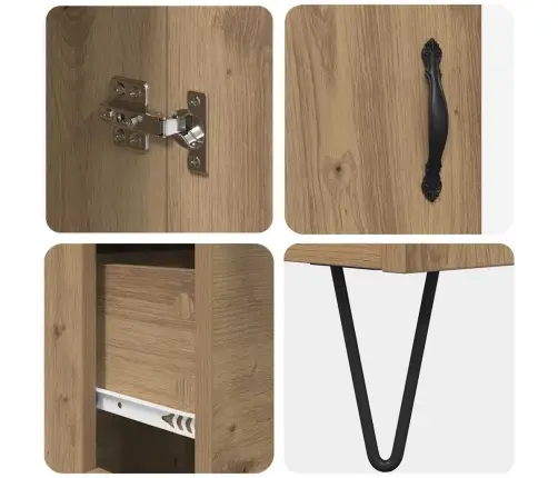 Augstais Skapītis Artisānā Ozols 69,5 X 34 X 180 Cm Vidaxl