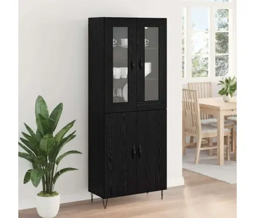 Aukštas Spintelė Balta Ir Juoda Ąžuolas 69,5 X 34 X 180 Cm