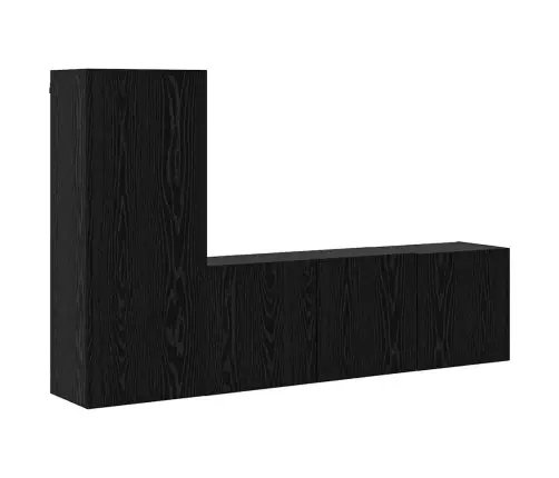 Teleri Seinakapp Seinale Kinnitatav 5 Pcs Must Tamm Tehispuit