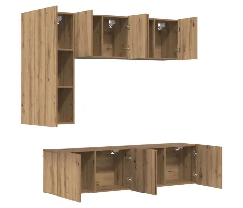 Tv Sienas Stiprinājums 5 Pcs Artisānā Ozols Inženierijas Koks Vidaxl