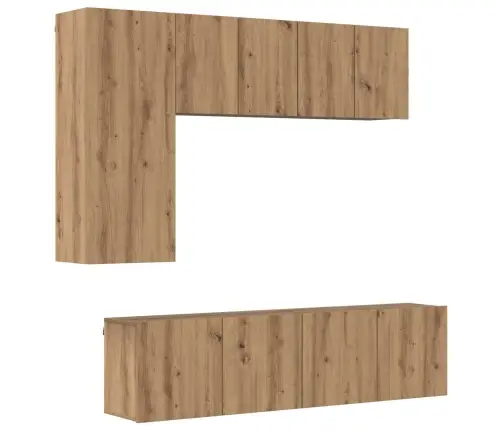 Tv Sienas Stiprinājums 5 Pcs Artisānā Ozols Inženierijas Koks Vidaxl