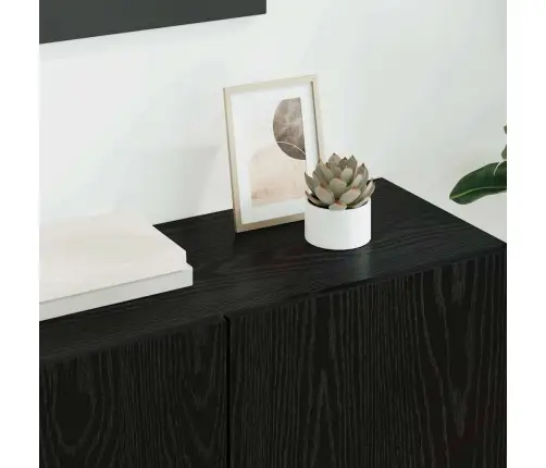 Tv Seinaüksused Seinale Kinnitatav 5 Pcs Must Tamm Tehispuit