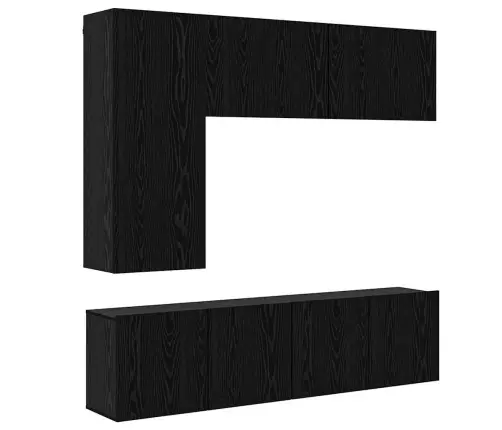 Tv Seinaüksused Seinale Kinnitatav 5 Pcs Must Tamm Tehispuit