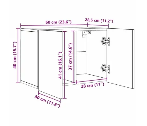 Tv Seinaüksused Seinale Kinnitatav 5 Pcs Must Tamm Tehispuit
