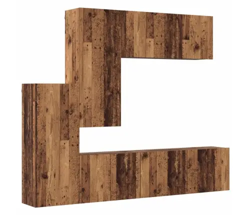 Tv Sienas Stiprinājums 5 Pcs Vecs Koks Inženierijas Koks Vidaxl