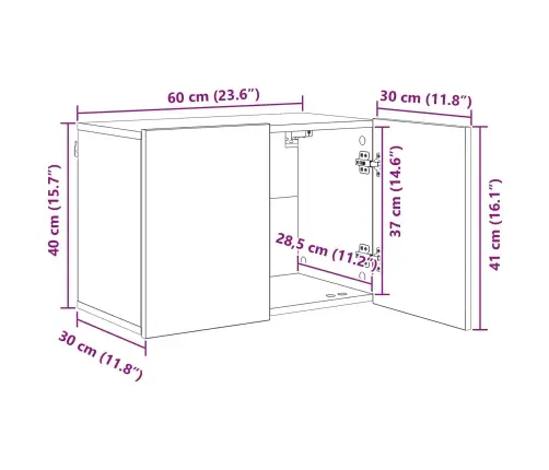 Tv Sienas Stiprinājums 5 Pcs Vecs Koks Inženierijas Koks Vidaxl