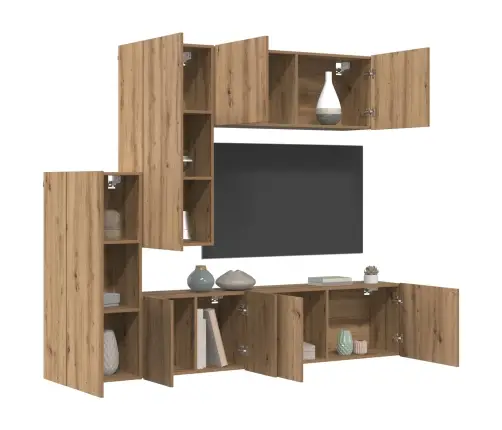 Teleri Seinakapp Seinale Kinnitatav 5 Pcs Käsitööpuu Tehispuit