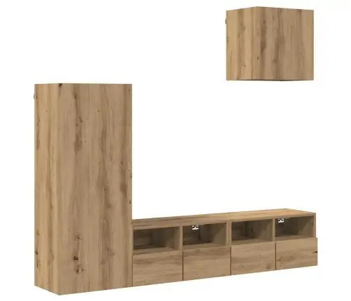 Tv Seinaüksused 4 Pcs Käsitööpuu Tehispuit