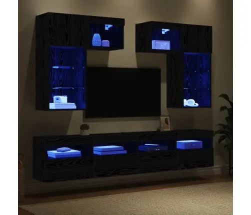 Tv Sienas Vienības 6 Pcs Artisānā Ozols 100 X 30 X 40 Cm Vidaxl