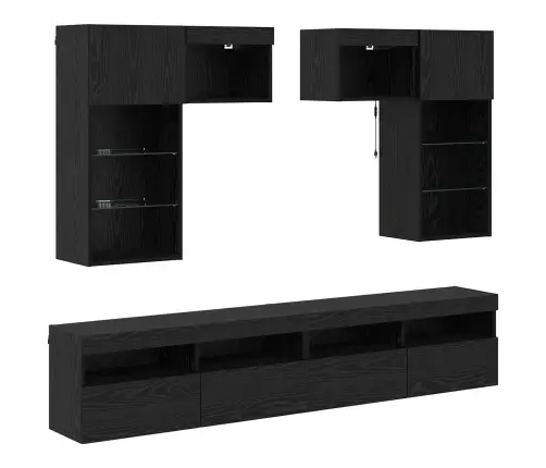 Tv Sienas Vienības 6 Pcs Artisānā Ozols 100 X 30 X 40 Cm Vidaxl