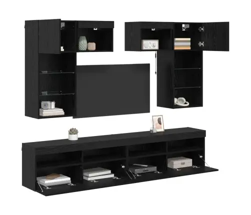 Tv Sienas Vienības 6 Pcs Artisānā Ozols 100 X 30 X 40 Cm Vidaxl