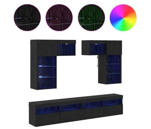 Tv Sienas Vienības 6 Pcs Artisānā Ozols 100 X 30 X 40 Cm Vidaxl