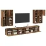 Televizora Sienas Skapja Komplekts 7 Pcs Vecs Koks Vidaxl