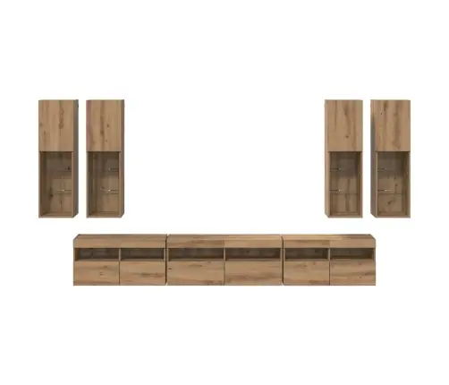 Televizora Sienas Skapja Komplekts 7 Pcs Artisānā Ozols Vidaxl