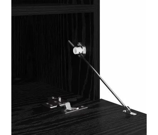 Televizora Sienas Skapja Komplekts 7 Pcs Melns Ozolkoks Vidaxl