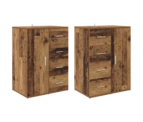 Sānu Skapji Ar Atvilktni Corona 2 Pcs Vecs Koks 59 X 39 X 80 Cm Vidaxl