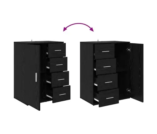 Sānu Skapji Corona 2 Pcs Melns Ozolkoks 59 X 39 X 80 Cm Vidaxl