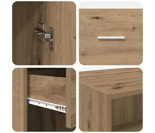 Augstais Skapītis Artisānā Ozols 50 X 42,5 X 225 Cm Vidaxl