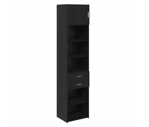 Aukštas Spintelė Su Stalčių Juodas Ąžuolas 50 X 42,5 X 225 Cm