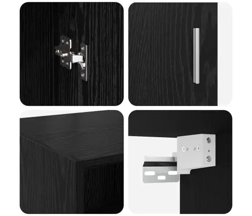 Skapītis Melns Ozolkoks 80 X 42,5 X 225 Cm Inženierijas Koks Vidaxl