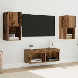 Tv Seinakapid 4 Pcs Vana Puit 30,5 X 30 X 60 Cm Tehispuit