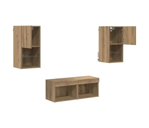 Tv Sienas Skapji 4 Pcs Artisānā Ozols 30,5 X 30 X 60 Cm Vidaxl