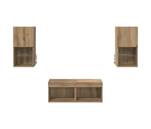 Tv Sienas Skapji 4 Pcs Artisānā Ozols 30,5 X 30 X 60 Cm Vidaxl