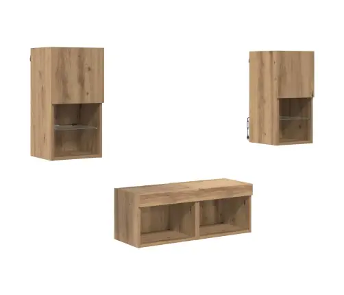 Tv Sienas Skapji 4 Pcs Artisānā Ozols 30,5 X 30 X 60 Cm Vidaxl