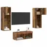 Tv Sienas Skapji 4 Pcs Artisānā Ozols 40 X 30 X 30 Cm Vidaxl