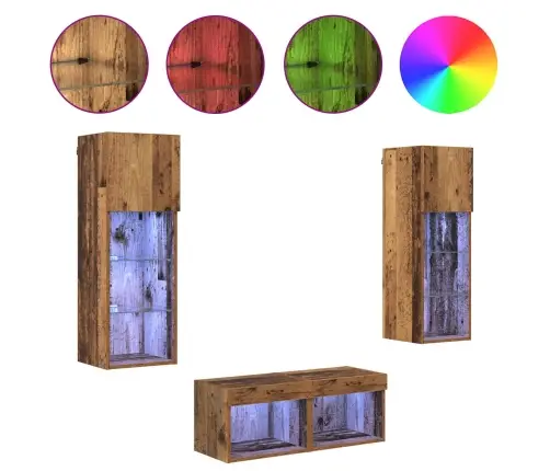 Tv Sienas Skapji 4 Pcs Artisānā Ozols 40 X 30 X 30 Cm Vidaxl