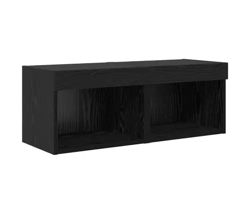 Tv Sienas Vienības 5 Pcs Melns Ozolkoks 60 X 30 X 30 Cm Vidaxl