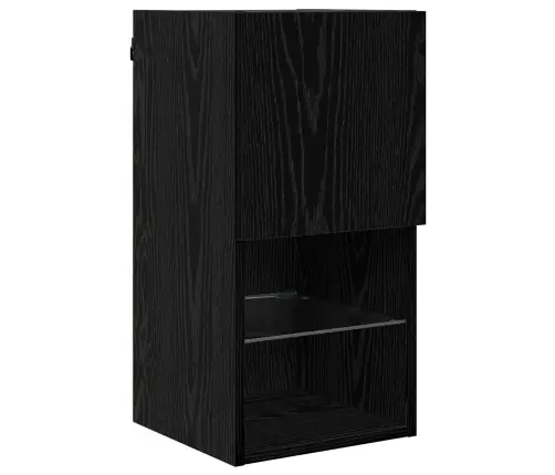 Televizoriaus Sieninis Modulis 6 Pcs Juodas Ąžuolas