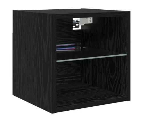 Tv Sienas Stiprinājums 6 Pcs Melns Ozolkoks Inženierijas Koks Vidaxl