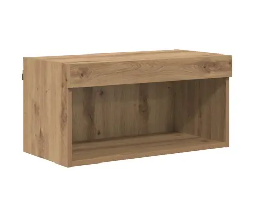 Televizora Skapīša Ar Atvilktni 8 Pcs Artisānā Ozols Stikls Vidaxl