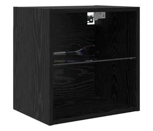 Televizora Skapīša Ar Atvilktni 8 Pcs Melns Ozolkoks Stikls Vidaxl