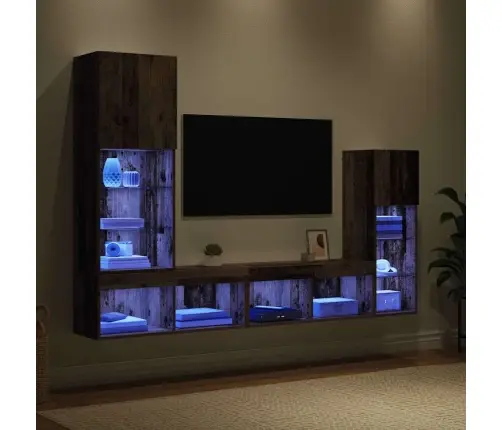 Tv Sieniniai Vienetai 4 Pcs Senas Medis Apdirbta Mediena