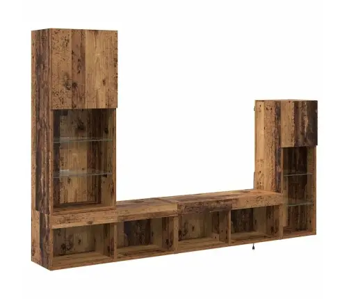 Tv Sieniniai Vienetai 4 Pcs Senas Medis Apdirbta Mediena