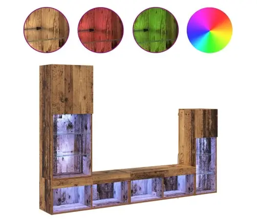 Tv Sieniniai Vienetai 4 Pcs Senas Medis Apdirbta Mediena