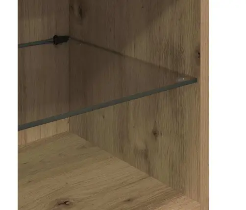 Tv Seinaüksused Led -Ribatuledega 4 Pcs Käsitööpuu Tehispuit