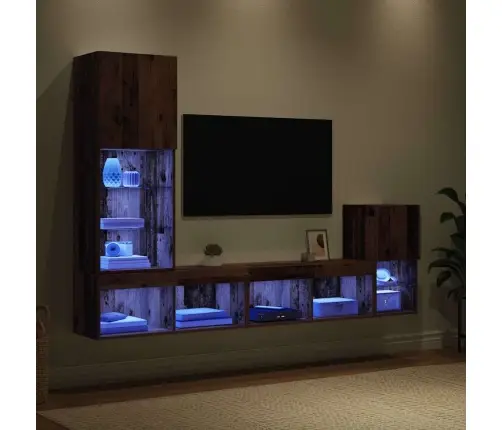 Tv Sienas Vienības Vecs Koks Inženierijas Koks Vidaxl