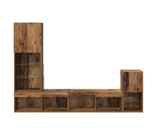 Tv Sienas Vienības Vecs Koks Inženierijas Koks Vidaxl