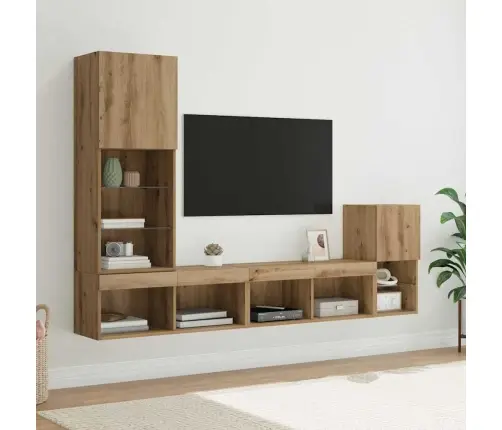 Tv Seinaüksused Led -Ribatuledega Käsitööpuu Tehispuit