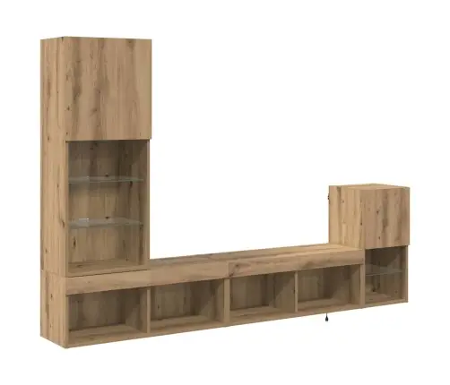 Tv Seinaüksused Led -Ribatuledega Käsitööpuu Tehispuit