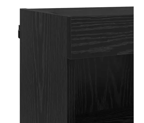 Televizorių Sieniniai Baldai Su Led 6 Pcs Juodas Ąžuolas