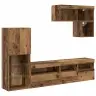 Tv Sienas Vienības 6 Pcs Vecs Koks Inženierijas Koks Vidaxl