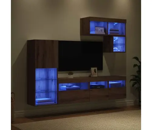 Tv Sieniniai Vienetai 6 Pcs Amatininkų Ąžuolas Apdirbta Mediena