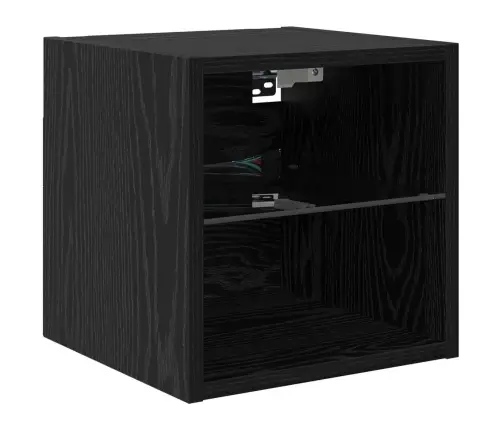 Tv Sieniniai Vienetai 6 Pcs Juodas Ąžuolas Apdirbta Mediena