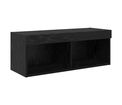Tv Sieniniai Vienetai 6 Pcs Juodas Ąžuolas Apdirbta Mediena